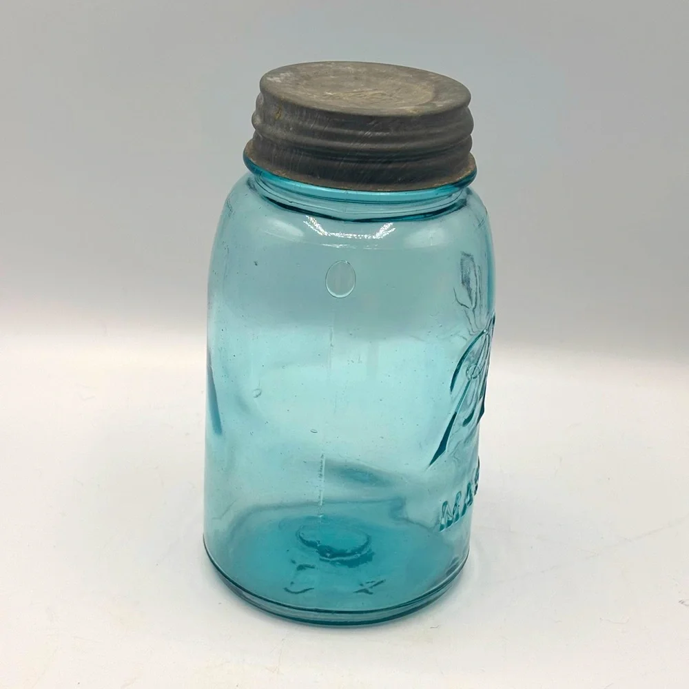 Rare 1900's Ball blue Mason qt.jar.
